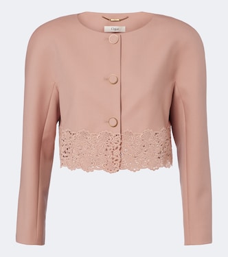 Cropped virgin wool gabardine jacket | Chloé
