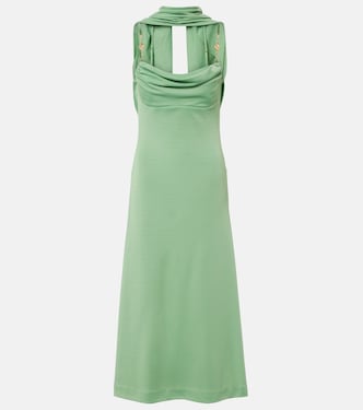 Isla draped scarf-detail midi dress | Rebecca Vallance