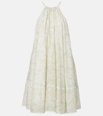 Floral halterneck cotton poplin minidress | Stella McCartney