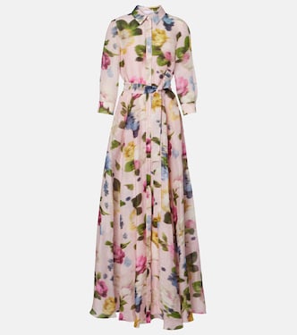 Floral linen and silk gown | Carolina Herrera