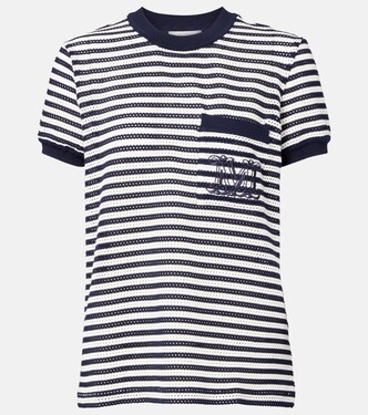 T-shirt en coton mélangé à rayures | Max Mara