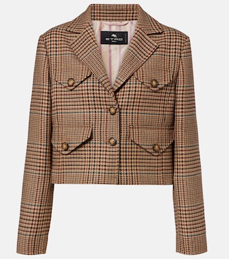 Houndstooth cropped wool blazer | Etro