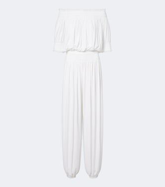 Off-shoulder jersey jumpsuit | Norma Kamali