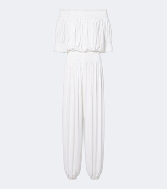 Off-shoulder jersey jumpsuit | Norma Kamali