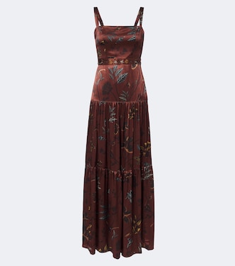 Robe longue Lima en satin à imprimé | Agua by Agua Bendita