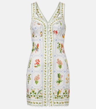 Tropical Porcelain printed linen minidress | Farm Rio