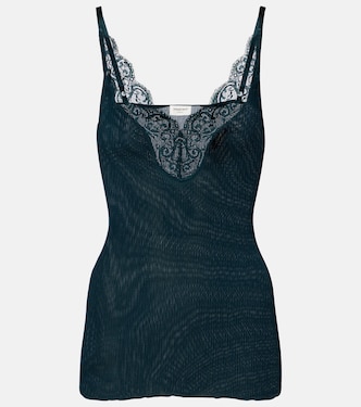  Tanktop aus Rippstrick aus Seide mit Spitze | Saint Laurent