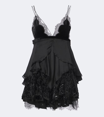 Minikleid aus Seide mit Spitze | Roberto Cavalli