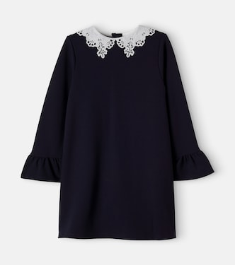 Embroidered ruffled jersey dress | Chloé Kids