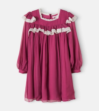 Abito in seta con pizzo | Chloé Kids