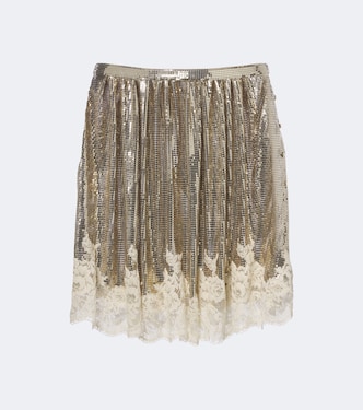 Lace-trimmed chainmail miniskirt | Rabanne