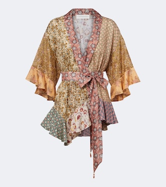 Fairlight printed silk habotai wrap top | Zimmermann