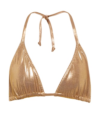 Lamé triangle bikini top | Norma Kamali
