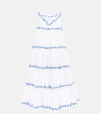 Katrina embroidered poplin midi dress | Caroline Constas