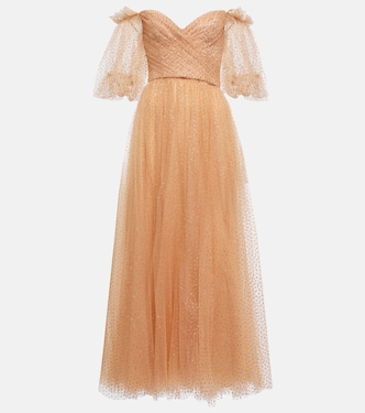 Embellished tulle off-shoulder gown | Monique Lhuillier