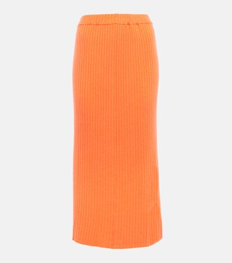 Ribbed-knit cashmere midi skirt | Jardin des Orangers