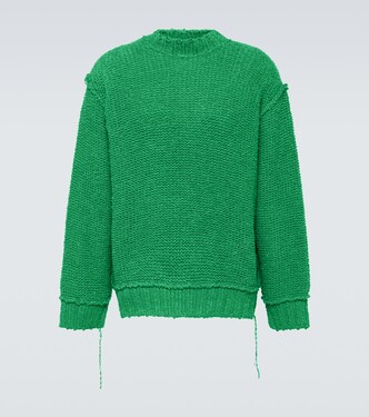 Distressed cotton sweater | Sacai
