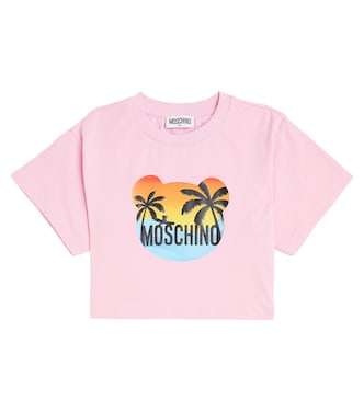 Printed cotton-blend jersey T-shirt | Moschino Kids