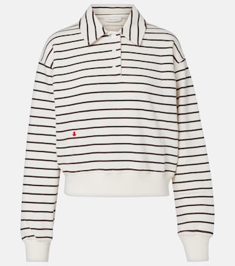 Cropped striped cotton polo sweater | JW Anderson