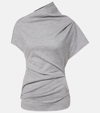 Asymmetric draped wool top | Entire Studios