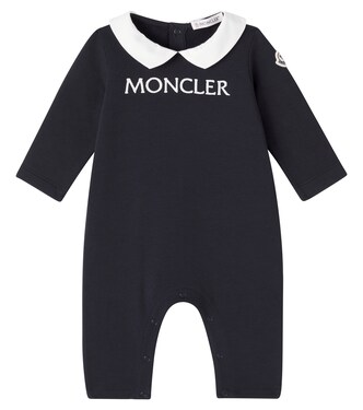 Baby logo cotton-blend fleece playsuit | Moncler Enfant