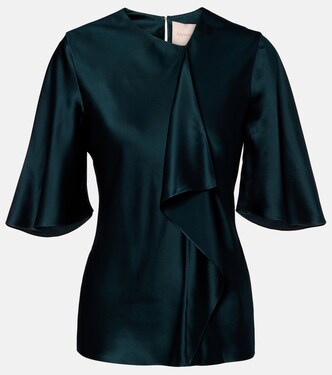 Naiara draped silk satin top | Roksanda
