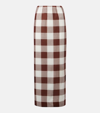 Mira gingham cotton maxi skirt | Posse