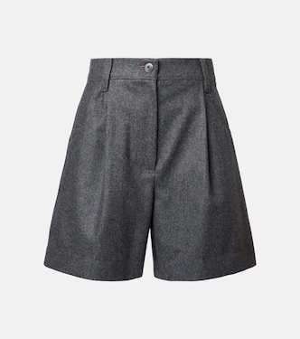 Short à taille haute en laine vierge | Brunello Cucinelli