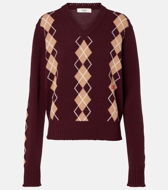 Argyle wool and cashmere sweater | Chloé