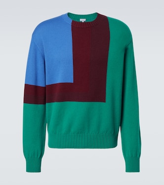 Albers colorblocked intarsia wool sweater | Loewe