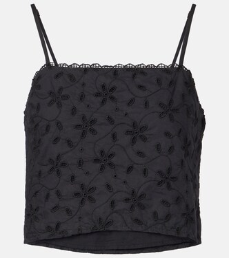 Salma embroidered cropped cotton top | Posse