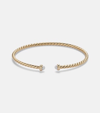 Bracciale Cablespira® Flex Micro in oro 18kt con perle | David Yurman