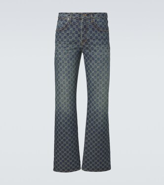GG jacquard flared jeans | Gucci
