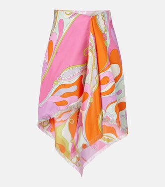 Gonna midi Orchidee in twill di seta | Pucci