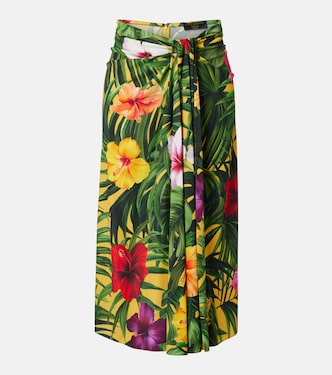 Falda midi floral drapeada | Dolce&Gabbana