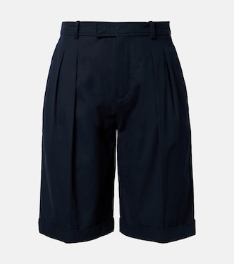 Pleated cotton Bermuda shorts | Saint Laurent