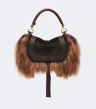 Marcie Foulard Small shearling shoulder bag | Chloé