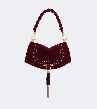 Marcie Foulard Small velvet shoulder bag | Chloé