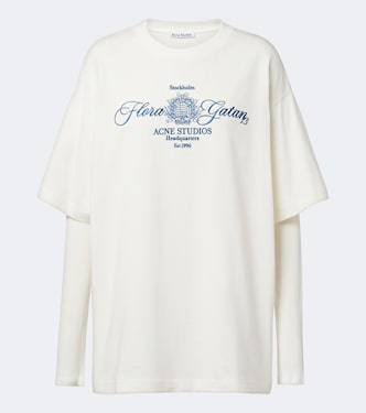 Layered embroidered cotton jersey T-shirt | Acne Studios