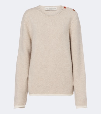 Sand cashmere sweater with carnelians | God's True Cashmere