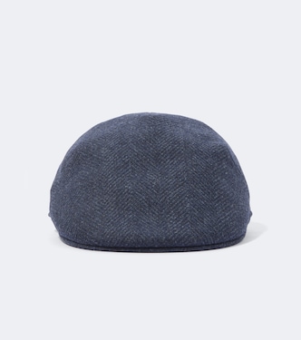 Parigi herringbone virgin wool flat cap | Borsalino
