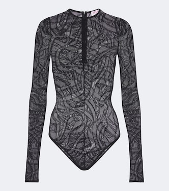 Labirinto jacquard tulle bodysuit | Pucci