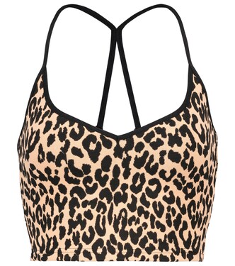 Sweetheart leopard-print crop top | Adam Selman Sport
