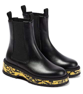 Stivalleto leather ankle boots | Versace Kids