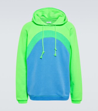 Rainbow bouclé trimmed cotton hoodie | ERL