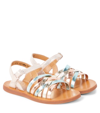 Sandalen Plagette Lux aus Metallic-Leder | Pom d'Api