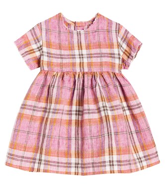 Baby plaid linen dress | Il Gufo