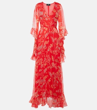 Robe longue en soie à fleurs | Etro