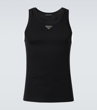 Logo cotton tank top | Prada