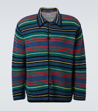 Riverbank crochet striped cotton shirt | Bode